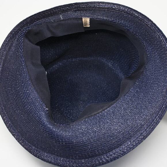 Vintage 50s Navy Cloche Hat White Button Trim Ribbon Bow Union Tag - Hey Viv main image 4